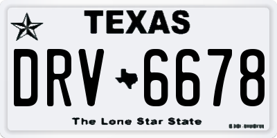 TX license plate DRV6678