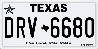 TX license plate DRV6680