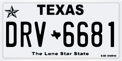 TX license plate DRV6681