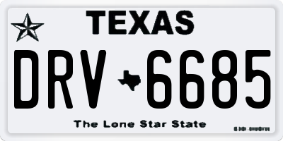 TX license plate DRV6685