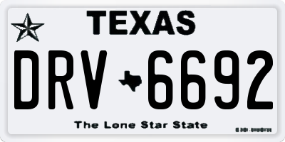 TX license plate DRV6692