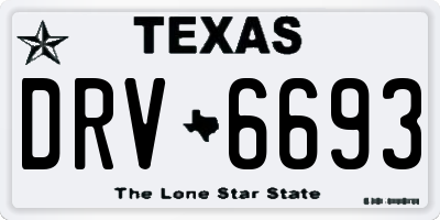 TX license plate DRV6693