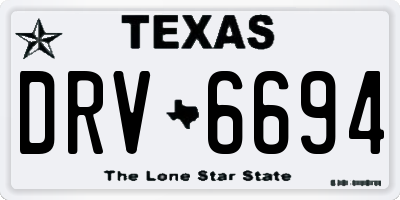 TX license plate DRV6694