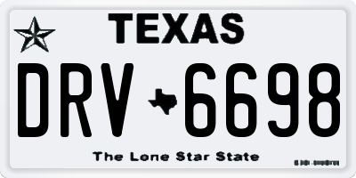 TX license plate DRV6698