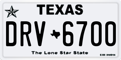 TX license plate DRV6700