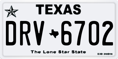 TX license plate DRV6702