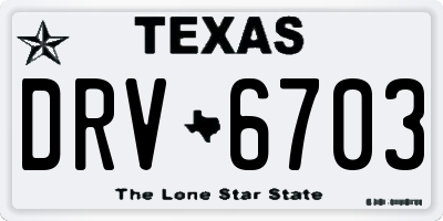 TX license plate DRV6703