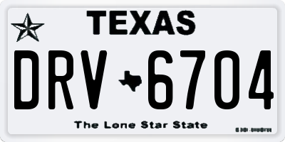 TX license plate DRV6704