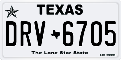 TX license plate DRV6705