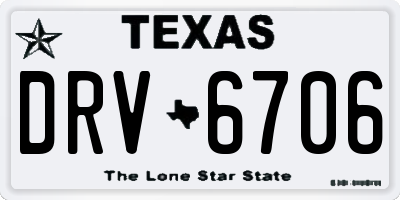 TX license plate DRV6706