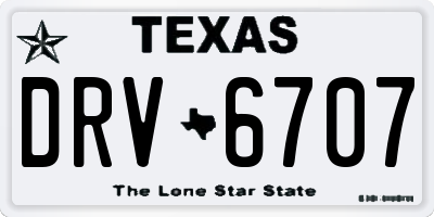 TX license plate DRV6707