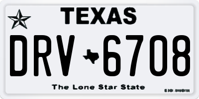 TX license plate DRV6708