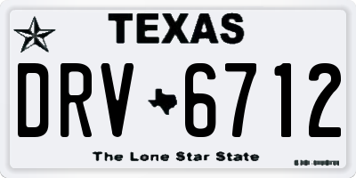 TX license plate DRV6712