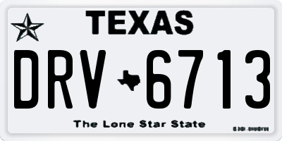 TX license plate DRV6713