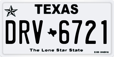 TX license plate DRV6721