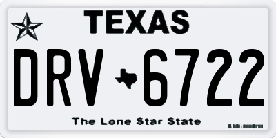 TX license plate DRV6722