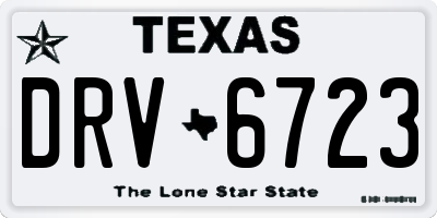 TX license plate DRV6723