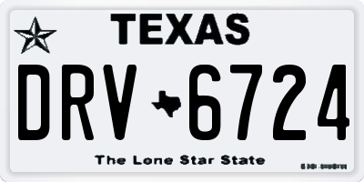 TX license plate DRV6724