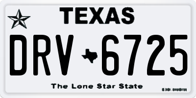 TX license plate DRV6725