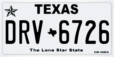 TX license plate DRV6726