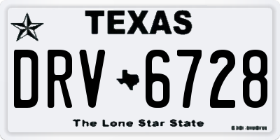 TX license plate DRV6728