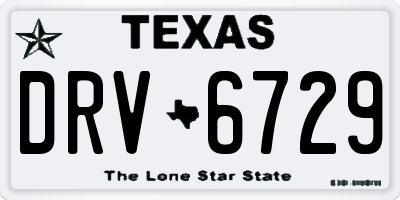 TX license plate DRV6729