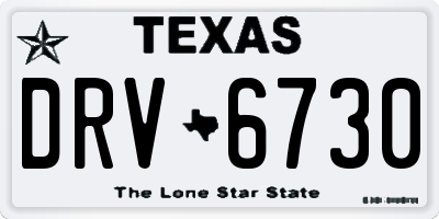 TX license plate DRV6730