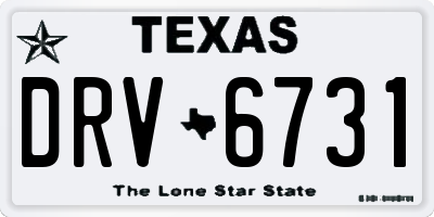 TX license plate DRV6731