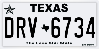 TX license plate DRV6734