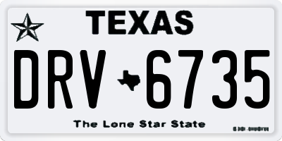 TX license plate DRV6735