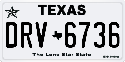 TX license plate DRV6736