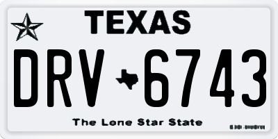 TX license plate DRV6743