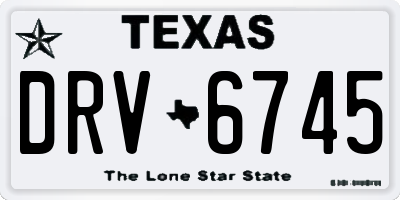 TX license plate DRV6745