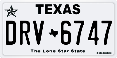 TX license plate DRV6747