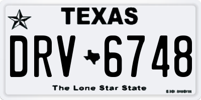 TX license plate DRV6748