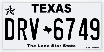 TX license plate DRV6749