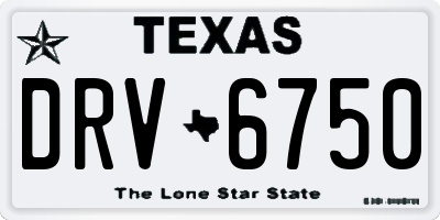 TX license plate DRV6750