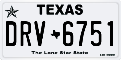 TX license plate DRV6751