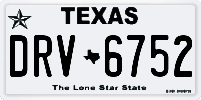 TX license plate DRV6752