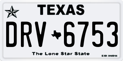 TX license plate DRV6753