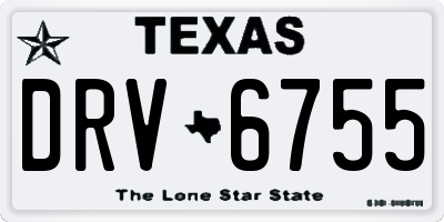 TX license plate DRV6755