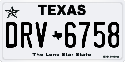 TX license plate DRV6758