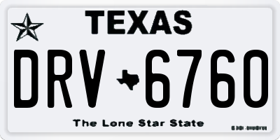 TX license plate DRV6760