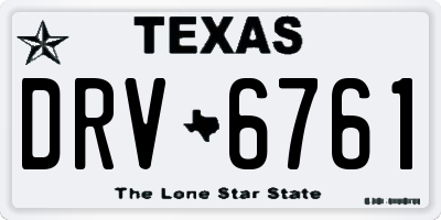 TX license plate DRV6761