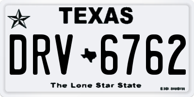 TX license plate DRV6762