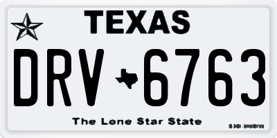 TX license plate DRV6763