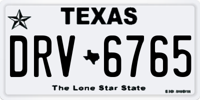 TX license plate DRV6765