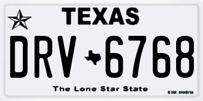 TX license plate DRV6768