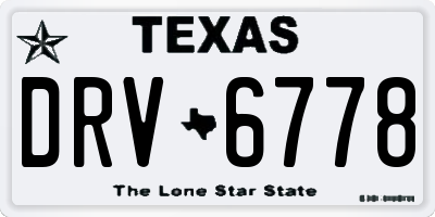 TX license plate DRV6778