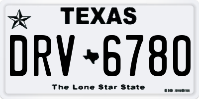 TX license plate DRV6780